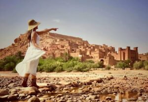 Moroccan culture at Ait Ben Haddou Kasbah showing traditional clay architecture in Morocco
