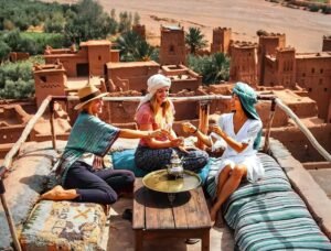 What to wear in Morocco in December travelers at Ait Benhaddou Kasbah
