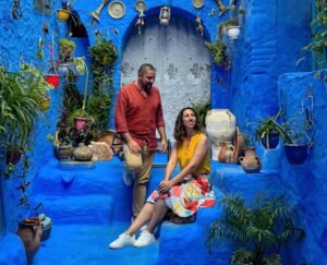 What to wear in Morocco in November famous photo spot in Chefchaouen blue city